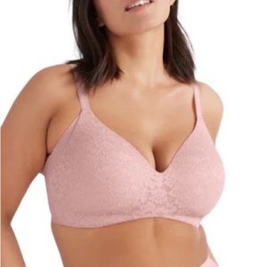 Knix Pink Lace Wingwoman Size 8 40D 40DD 40E 42D 42DD 42E Floral Wireless Comfy